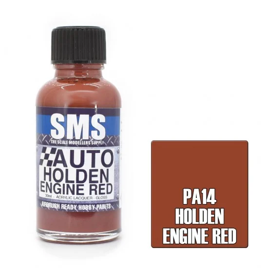 The Scale Modellers Supply PA14 Acrylic Lacquer - Auto Colour #Holden Engine Red (30ml)