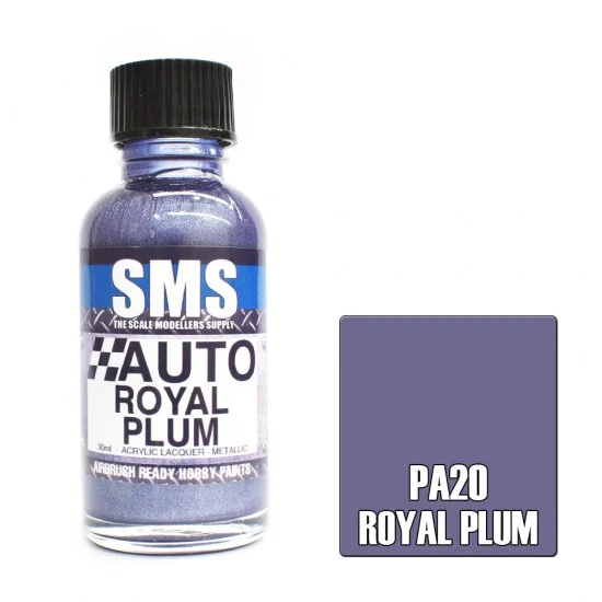 The Scale Modellers Supply PA20 Acrylic Lacquer Paint - Auto Colour #Royal Plum (30ml)