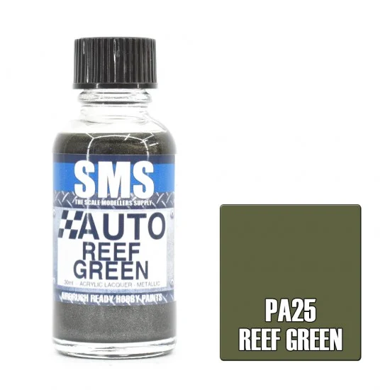 The Scale Modellers Supply PA25 Acrylic Lacquer Paint - Auto Colour #REEF Green (30ml)