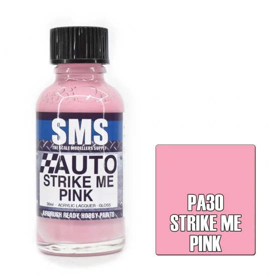 The Scale Modellers Supply PA30 Acrylic Lacquer - Auto Colour #Strike Me Pink (30ml)