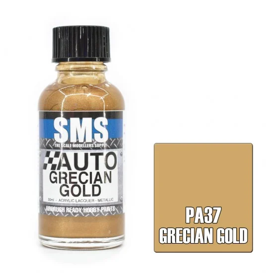 The Scale Modellers Supply PA37 Acrylic Lacquer - Auto Colour #Grecian Gold (30ml)