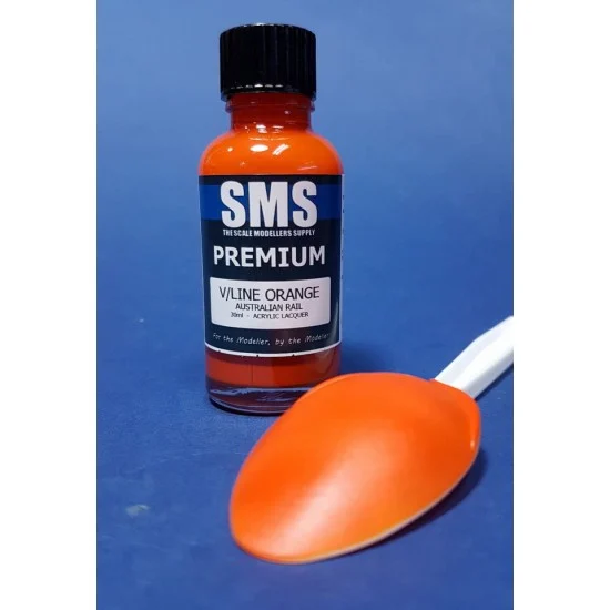The Scale Modellers Supply PL110 Acrylic Lacquer Paint - Premium V/Line Orange (30ml)