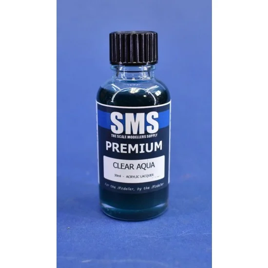 The Scale Modellers Supply PL112 Acrylic Lacquer Paint - Premium Clear Aqua (30ml)