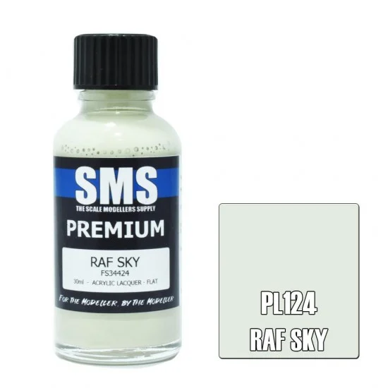 The Scale Modellers Supply PL124 Acrylic Lacquer Paint - Premium RAF Sky FS34424 (30ml)