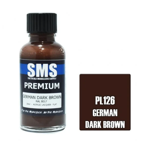 The Scale Modellers Supply PL126 Acrylic Lacquer Paint - Premium German Dark Brown Ral8017 (30ml)