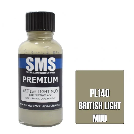 The Scale Modellers Supply PL140 Acrylic Lacquer Paint - Premium British Light Mud (30ml)
