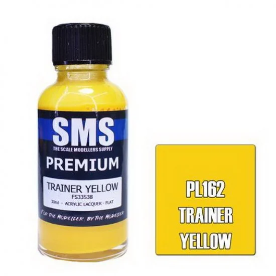 The Scale Modellers Supply PL162 Acrylic Lacquer Paint - Premium Trainer Yellow (30ml)