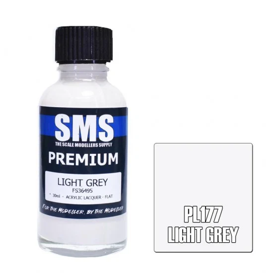 The Scale Modellers Supply PL177 Acrylic Lacquer Paint - Premium Light Grey (30ml)