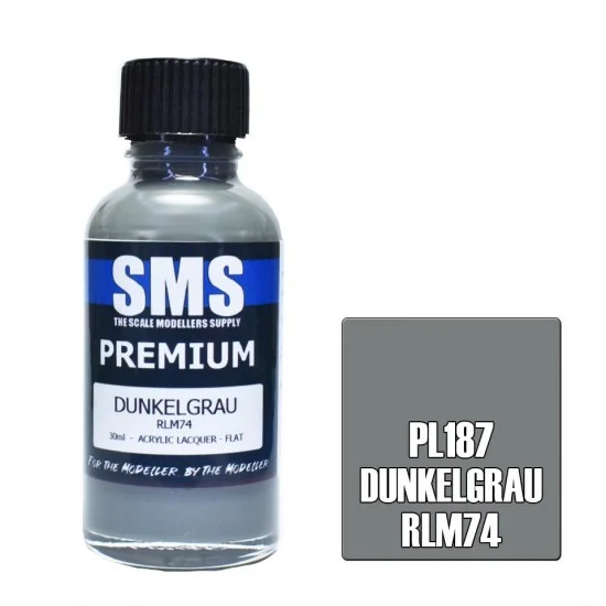 The Scale Modellers Supply PL187 Acrylic Lacquer Paint - Premium Dunkelgrau RLM74 (30ml)