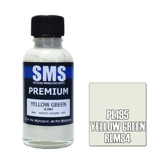 The Scale Modellers Supply PL195 Acrylic Lacquer Paint - Premium Yellow Green RLM84 (30ml)