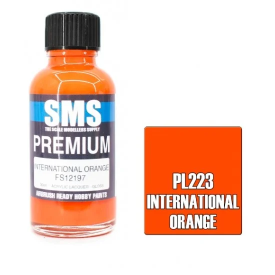 The Scale Modellers Supply PL223 Acrylic Lacquer Paint - Premium International Orange FS12197 (30ml)