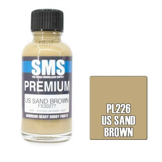 The Scale Modellers Supply PL226 Acrylic Lacquer Paint - Premium US Sand Brown FS30277 (30ml)