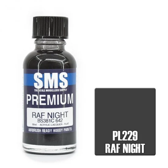 The Scale Modellers Supply PL229 Acrylic Lacquer Paint - Premium #RAF Night (30ml)