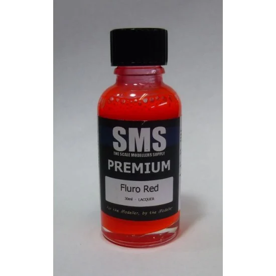 The Scale Modellers Supply PL47 Acrylic Lacquer Paint - Premium #Fluro Red (30ml)