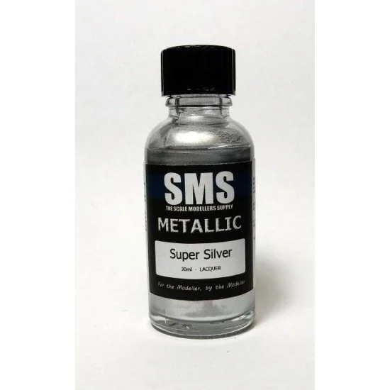 The Scale Modellers Supply PMT04 Acrylic Lacquer Paint - Metallic #Super Silver (30ml)