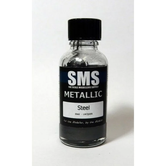 The Scale Modellers Supply PMT06 Acrylic Lacquer Paint - Metallic #Steel (30ml)