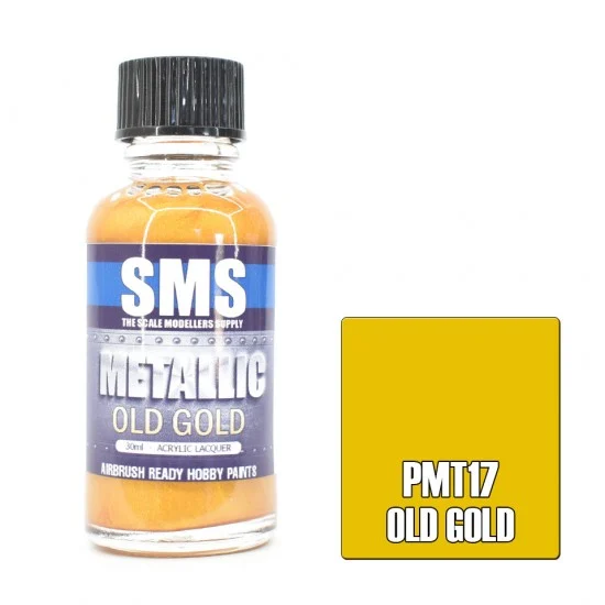 The Scale Modellers Supply PMT17 Acrylic Lacquer Paint - Metallic Old Gold (30ml)
