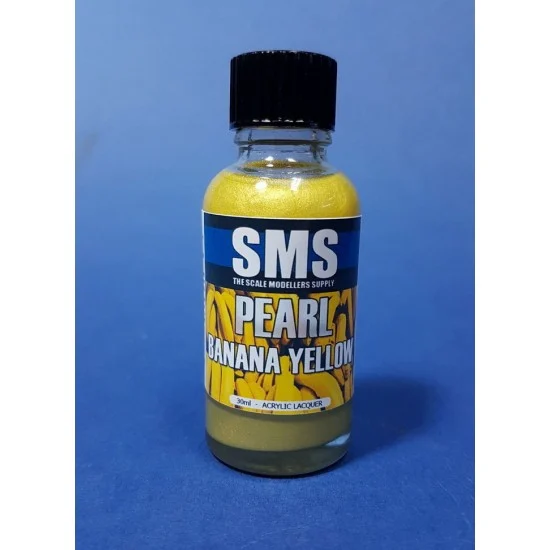 The Scale Modellers Supply PRL13 Acrylic Lacquer Paint - Pearl Banana Yellow 30ml