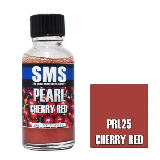 The Scale Modellers Supply PRL25 Acrylic Lacquer Paint - Pearl Cherry Red (30ml)