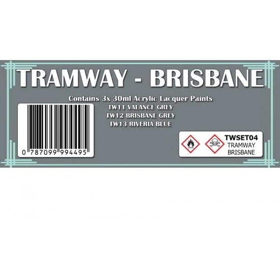 The Scale Modellers Supply TWSET04 Acrylic Lacquer Paint Set - Brisbane Tramway (3x 30ml)