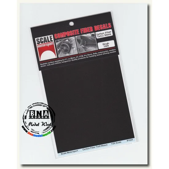 Scale Motorsport 1024 1/24 Carbon Fiber Twill Weave Black on Pewter Decals - Model Cars
