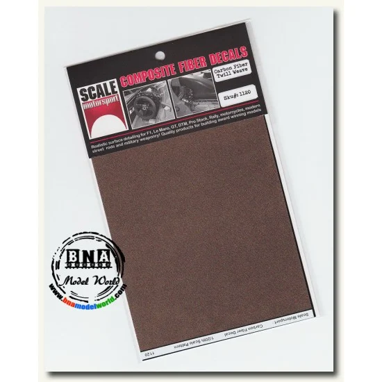 Scale Motorsport 1120 1/20 Carbon Fiber Twill Weave Black on Bronze Decals - Model Cars