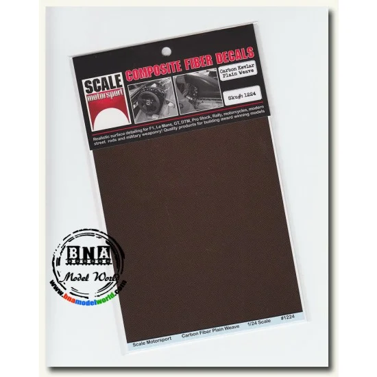 Scale Motorsport 1224 1/24 Carbon Kevlar Twill Weave Black on Amber Metallic Decal Sheet - Model Cars