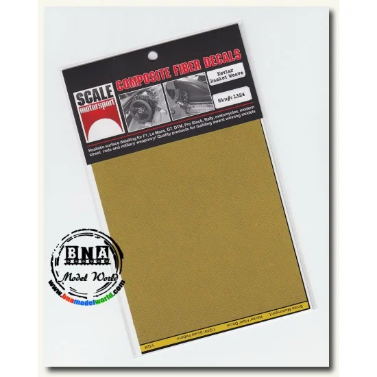 Scale Motorsport 1324 1/24 Carbon Fiber Decals - Kevlar Basket Weave Yellow on Black