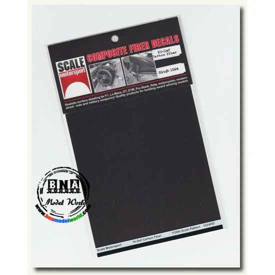 Scale Motorsport 1524 1/24 Hi-Definition Carbon Fiber Decals - Plain Weave Black on Pewter
