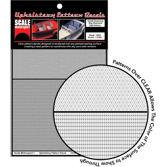 Scale Motorsport 1950 1/24 Small Diamond/Big Diamond Upholstery Pattern Decals - Model Cars