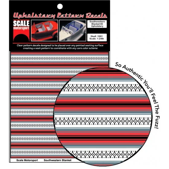 Scale Motorsport 1981 Mexican Blankets 1 Upholstery Pattern Decals - Model Cars