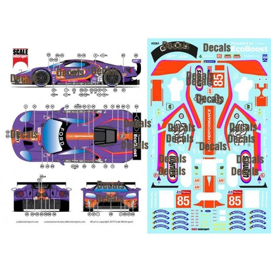 Scale Motorsport 2061 1/24 Ford GT Wynn's/Keating 2019 Le Mans Livery Decals for Revell kits #85-4418/07041