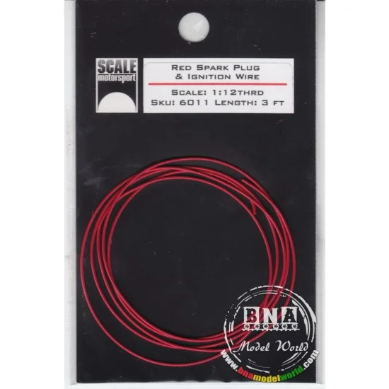 Scale Motorsport 6011 1/12th Red Spark Plug Wire - Model Cars