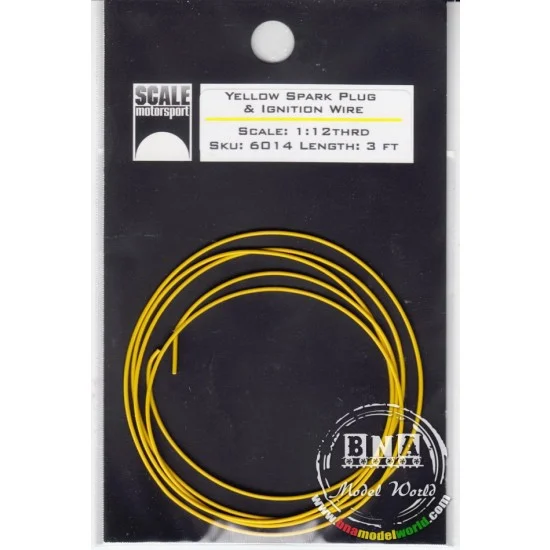 Scale Motorsport 6014 1/12th Yellow Spark Plug Wire - Model Cars