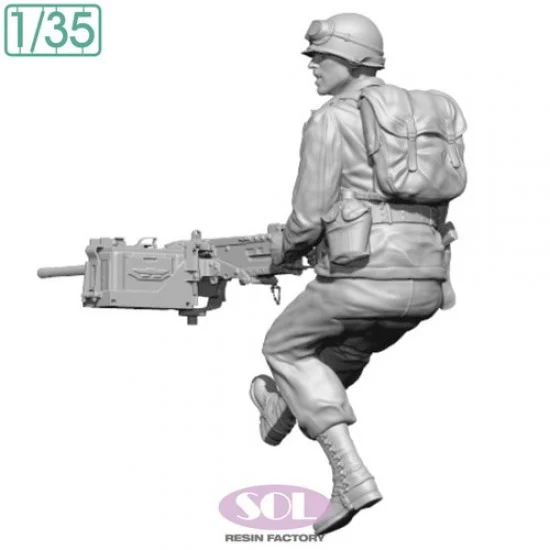 SOL Resin Factory MM1003 1/35 US Gunner and M2 cal.50 for M3A1 - Model Figures