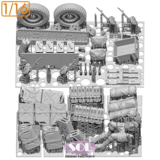 SOL Resin Factory MM1009 1/16 WWII British SAS 1/4ton 4x4 Patrol car Conversion Kit Ver.2 for Takom kits - Military Vehicles & Tanks