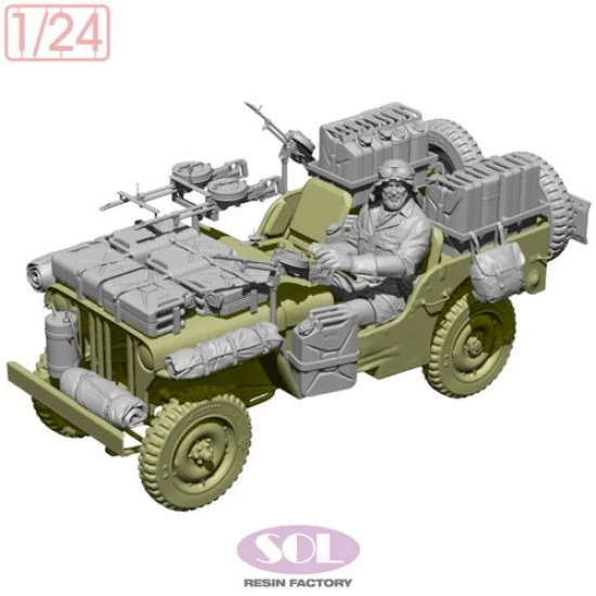 SOL Resin Factory MM1010 1/24 WWII British SAS 1/4ton 4x4 Patrol car Conversion Kit Ver.2 - Military Vehicles & Tanks