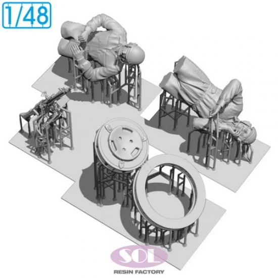SOL Resin Factory MM1016 1/48 Leopard 2A7V Bundeswehr Tank Crew for Tamiya kit - Model Figures