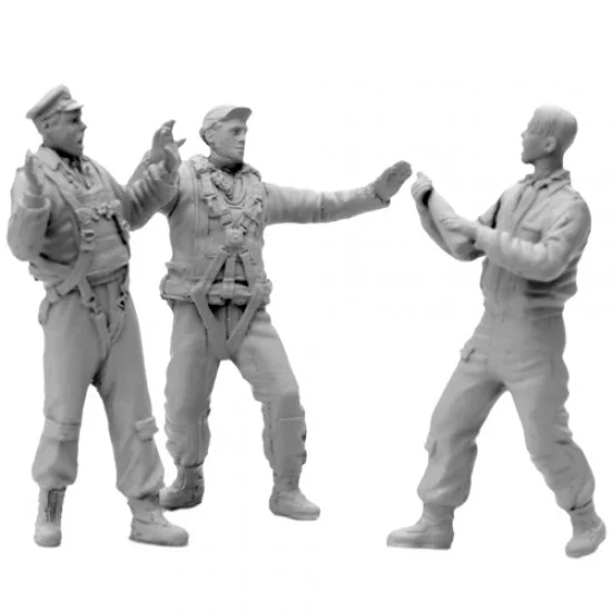 SOL Resin Factory MM260 1/48 WWII US Army Airforce Crew (Celebrate) 3 Figures - Model Figures
