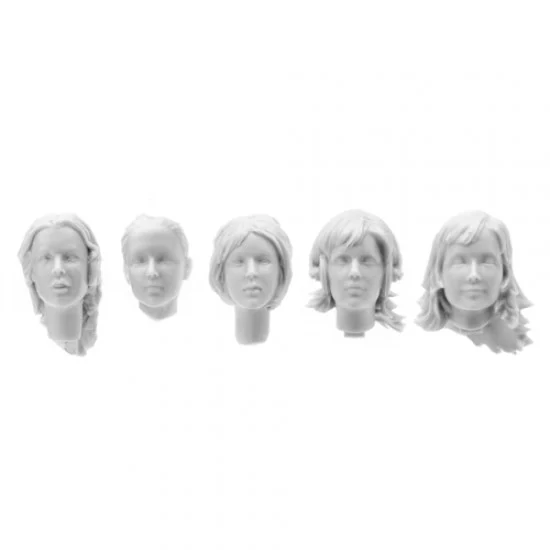 SOL Resin Factory MM320 1/16 WWII German Female Tank Crew Head Set - Model Figures