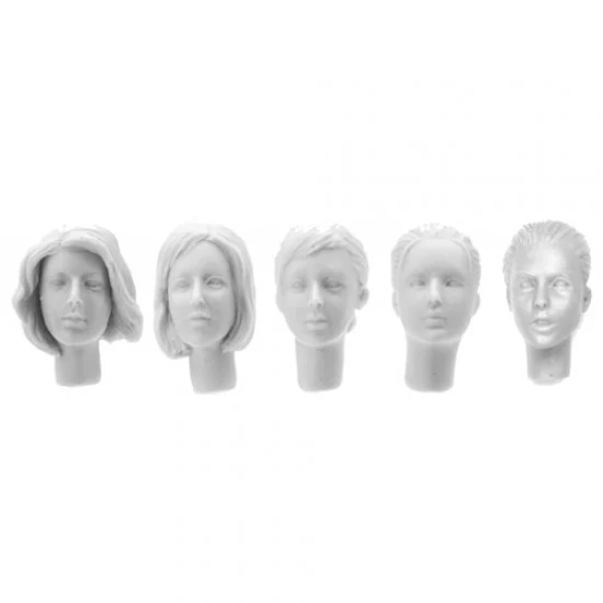 SOL Resin Factory MM329 1/16 Female Head Set (5pcs) - Model Figures