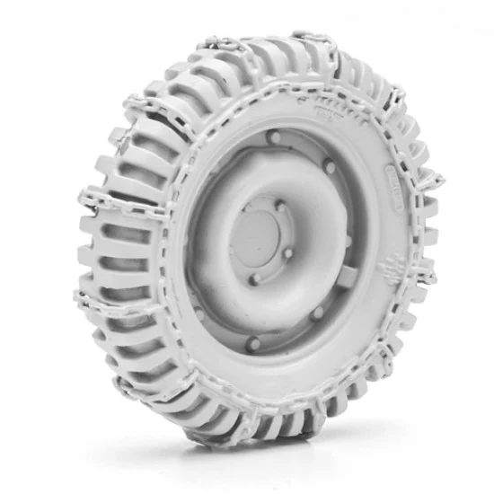 SOL Resin Factory MM335 1/16 Jeep Wheel with Tyre Chains - Military Vehicles & Tanks