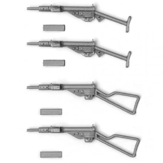 SOL Resin Factory MM373 1/16 British Steling Submachine Gun (4pcs) - Military Vehicles & Tanks