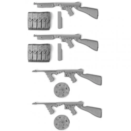 SOL Resin Factory MM374 1/16 US Tomson M1928 A1 (4pcs) - Military Vehicles & Tanks