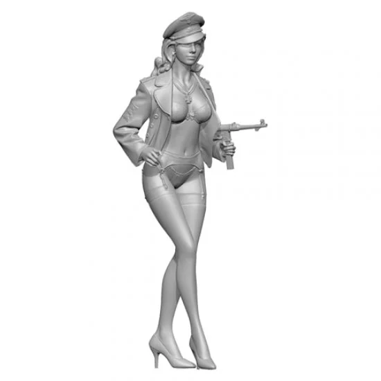 SOL Resin Factory MM434 1/24 Military Pin Up Girl - Linda In A Peaked Cap
