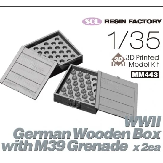 SOL Resin Factory MM443 1/35 WWII German Wooden Box with M39 Grenade - Model Figures