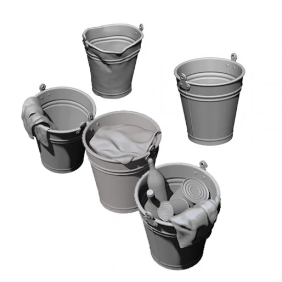 SOL Resin Factory MM448 1/35 WWII Buckets - Scenics & Diorama