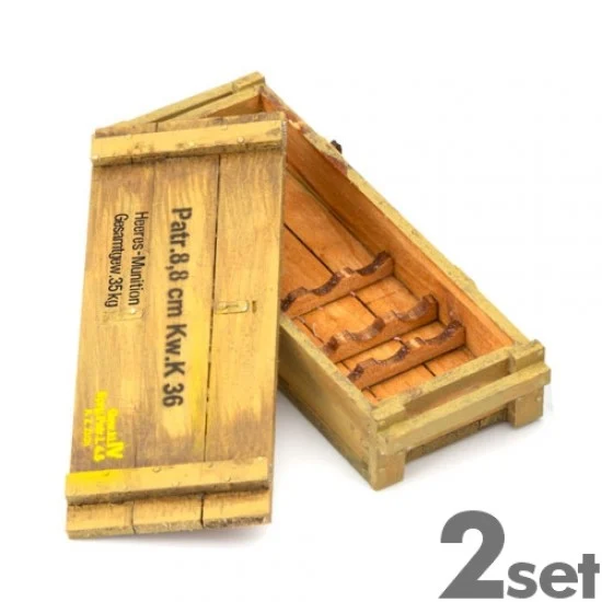 SOL Resin Factory MM455 1/16 WWII German Tiger I 8.8 Kwk 36 L/56 HE Box (2 sets) - Scenics & Diorama