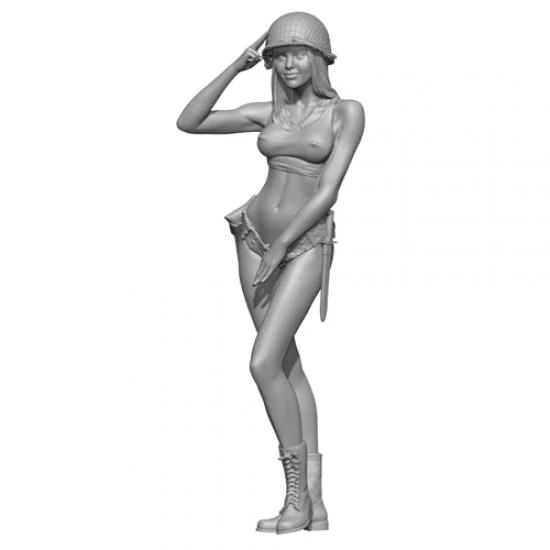 SOL Resin Factory MM458 1/35 AVA Short Top Pin Up/Military/Army Girl - Model Figures