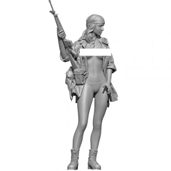 SOL Resin Factory MM463 1/24 EVELYN Topless Pin Up/Military/Army Girl - Model Figures